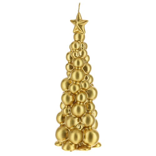 Mosca Weihnachtskerze in Form eines goldfarbigen Baums, 21 cm 2