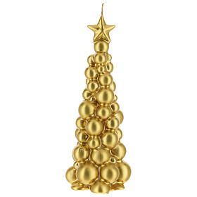 Vela de Natal árvore dourada modelo Moscovo 21 cm