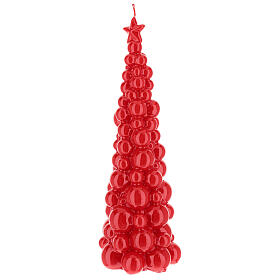 Mosca Weihnachtskerze in Form eines roten Baums, 30 cm