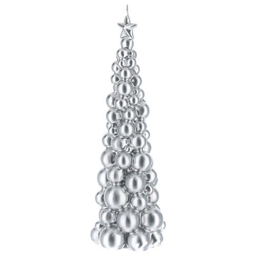 Vela navideña árbol Moscú plata 30 cm 2