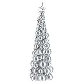 Świeczka bożonarodzeniowa choinka Moskwa srebro 30 cm