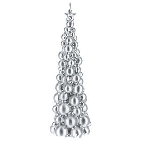 Świeczka bożonarodzeniowa choinka Moskwa srebro 30 cm