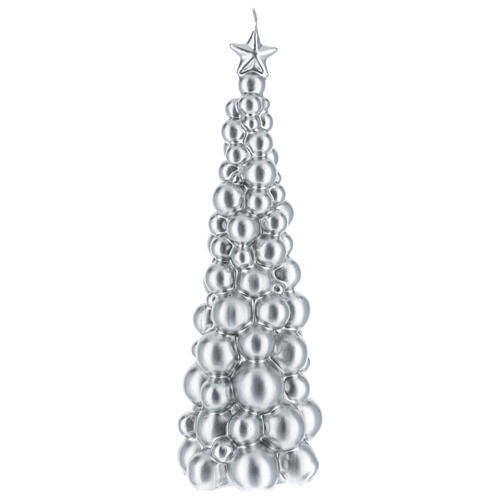Świeczka bożonarodzeniowa choinka Moskwa srebro 30 cm 1