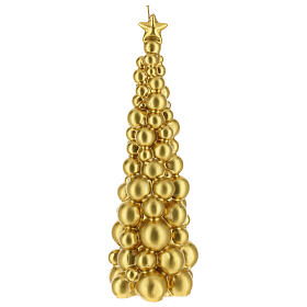 Mosca Weihnachtskerze in Form eines goldfarbigen Baums, 30 cm