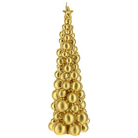 Mosca Weihnachtskerze in Form eines goldfarbigen Baums, 30 cm