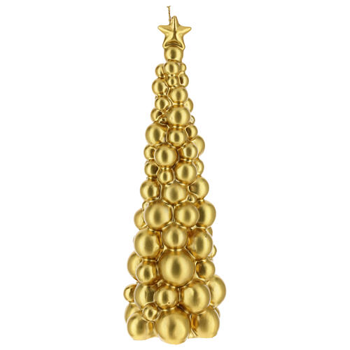 Mosca Weihnachtskerze in Form eines goldfarbigen Baums, 30 cm 1