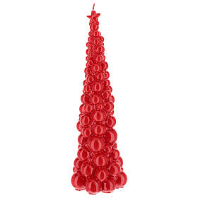 Mosca Weihnachtskerze in Form eines roten Baums, 47 cm