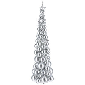 Christmas candle Moscow tree silver finish 18 1/2 in