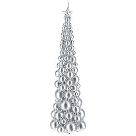 Candela natalizia albero Mosca argento 47 cm