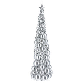Świeczka bożonarodzeniowa choinka srebrna Moskwa 47 cm