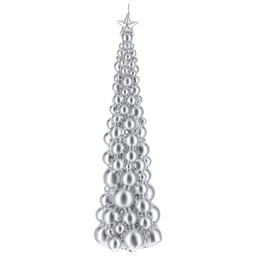 Świeczka bożonarodzeniowa choinka srebrna Moskwa 47 cm 1