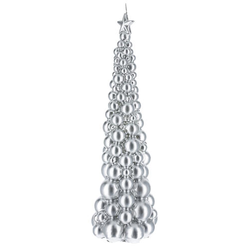 Świeczka bożonarodzeniowa choinka srebrna Moskwa 47 cm 2