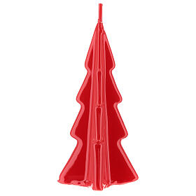 Oslo Weihnachtskerze in Form eines roten Baums, 16 cm