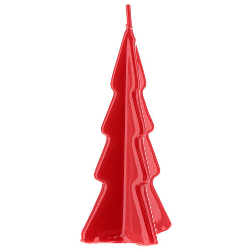 Vela navideña árbol Oslo rojo 16 cm 1