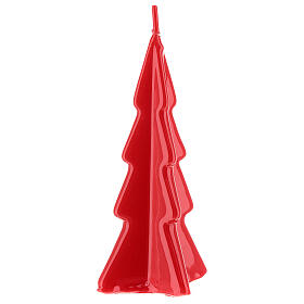 Bougie Noël sapin Oslo rouge 16 cm