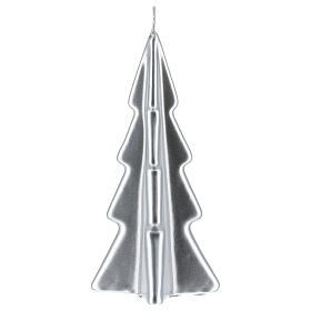 Vela navideña árbol Oslo plata 16 cm