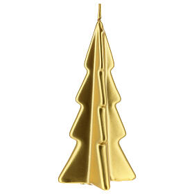 Oslo Weihnachtskerze in Form eines goldfarbigen Baums, 16 cm