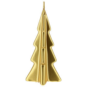 Oslo Weihnachtskerze in Form eines goldfarbigen Baums, 16 cm