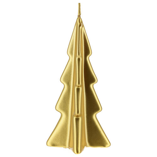 Oslo Weihnachtskerze in Form eines goldfarbigen Baums, 16 cm 2
