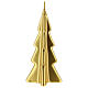 Vela navideña árbol Oslo oro 16 cm s2