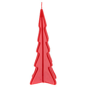Bougie Noël Oslo sapin rouge 20 cm