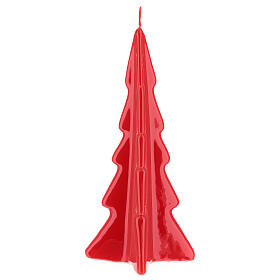 Red tree Oslo Christmas candle 8 in