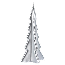 Vela navideña árbol Oslo plata 20 cm