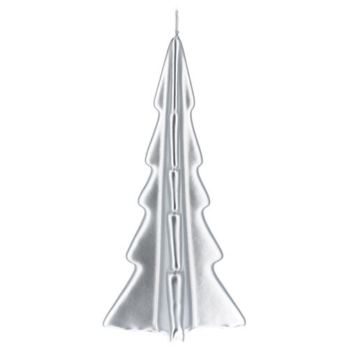 Vela navideña árbol Oslo plata 20 cm 2