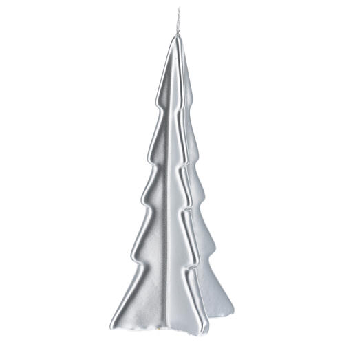 Candela natalizia albero Oslo argento 20 cm 1