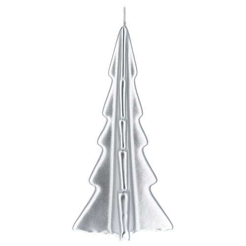 Candela natalizia albero Oslo argento 20 cm 2