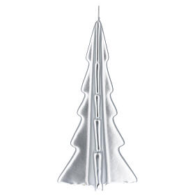 Świeczka bożonarodzeniowa choinka srebrna Oslo 20 cm