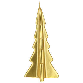 Oslo Weihnachtskerze in Form eines goldfarbigen Baums, 20 cm