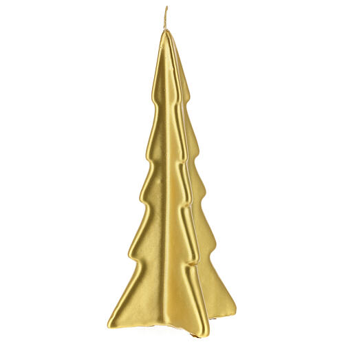 Oslo Weihnachtskerze in Form eines goldfarbigen Baums, 20 cm 1