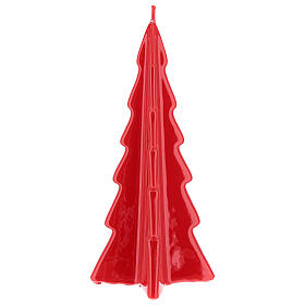 Bougie de Noël rouge sapin Oslo 26 cm