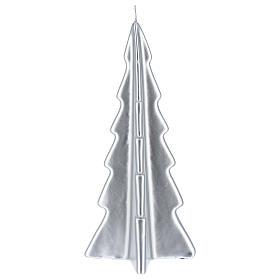 Vela navideña árbol Oslo plata 26 cm