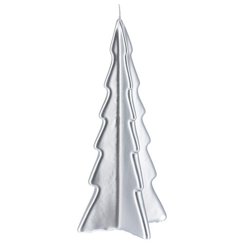 Bougie de Noël argent sapin Oslo 26 cm 1