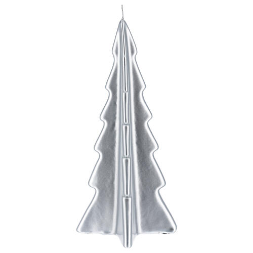 Candela natalizia albero Oslo argento 26 cm 2