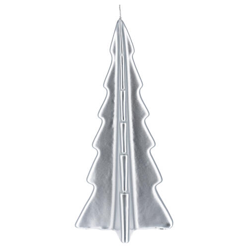 Świeczka bożonarodzeniowa choinka srebrna Oslo 26 cm 2
