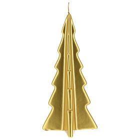 Oslo Weihnachtskerze in Form eines goldfarbigen Baums, 26 cm