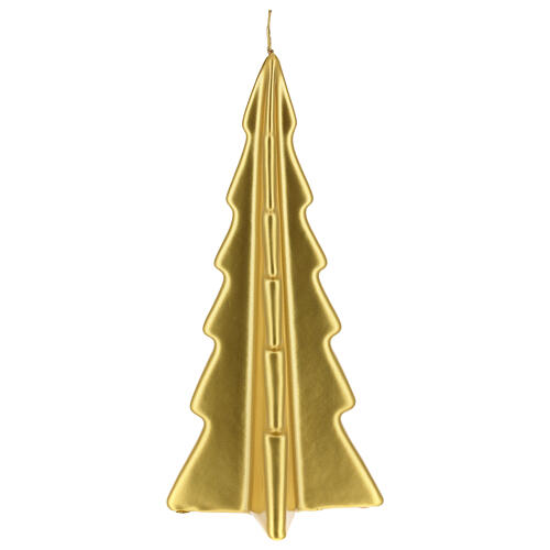 Vela navideña árbol Oslo oro 26 cm 2