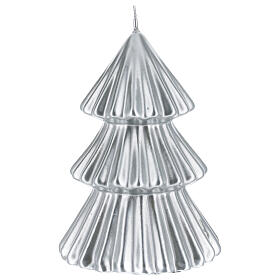 Silver Tokyo Christmas tree candle 7 in