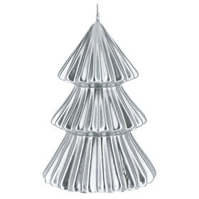 Silver Tokyo Christmas tree candle 7 in