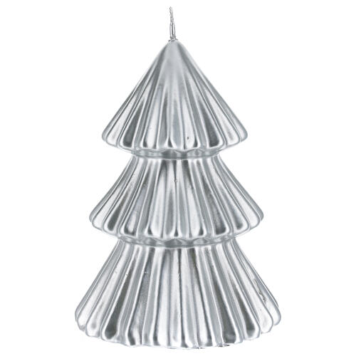 Świeczka bożonarodzeniowa drzewo Tokyo h 17 cm, kolor srebrny 1