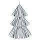 Silver Tokyo Christmas tree candle 7 in s2