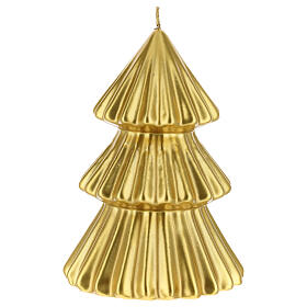 Vela navideña árbol Tokyo oro 17 cm