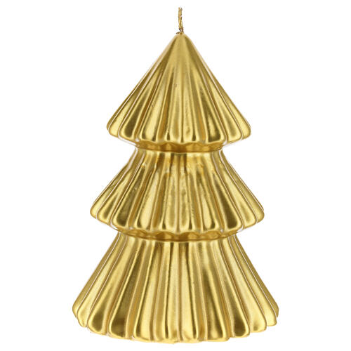 Vela navideña árbol Tokyo oro 17 cm 1
