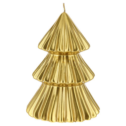 Vela navideña árbol Tokyo oro 17 cm 2