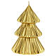 Vela navideña árbol Tokyo oro 17 cm s1