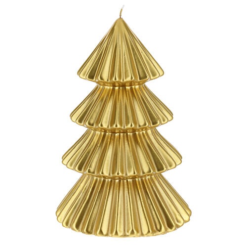 Vela navideña árbol Tokyo oro 23 cm 2