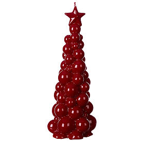 Mosca Weihnachtskerze in Form eines burgunderfarbenen Baums, 21 cm
